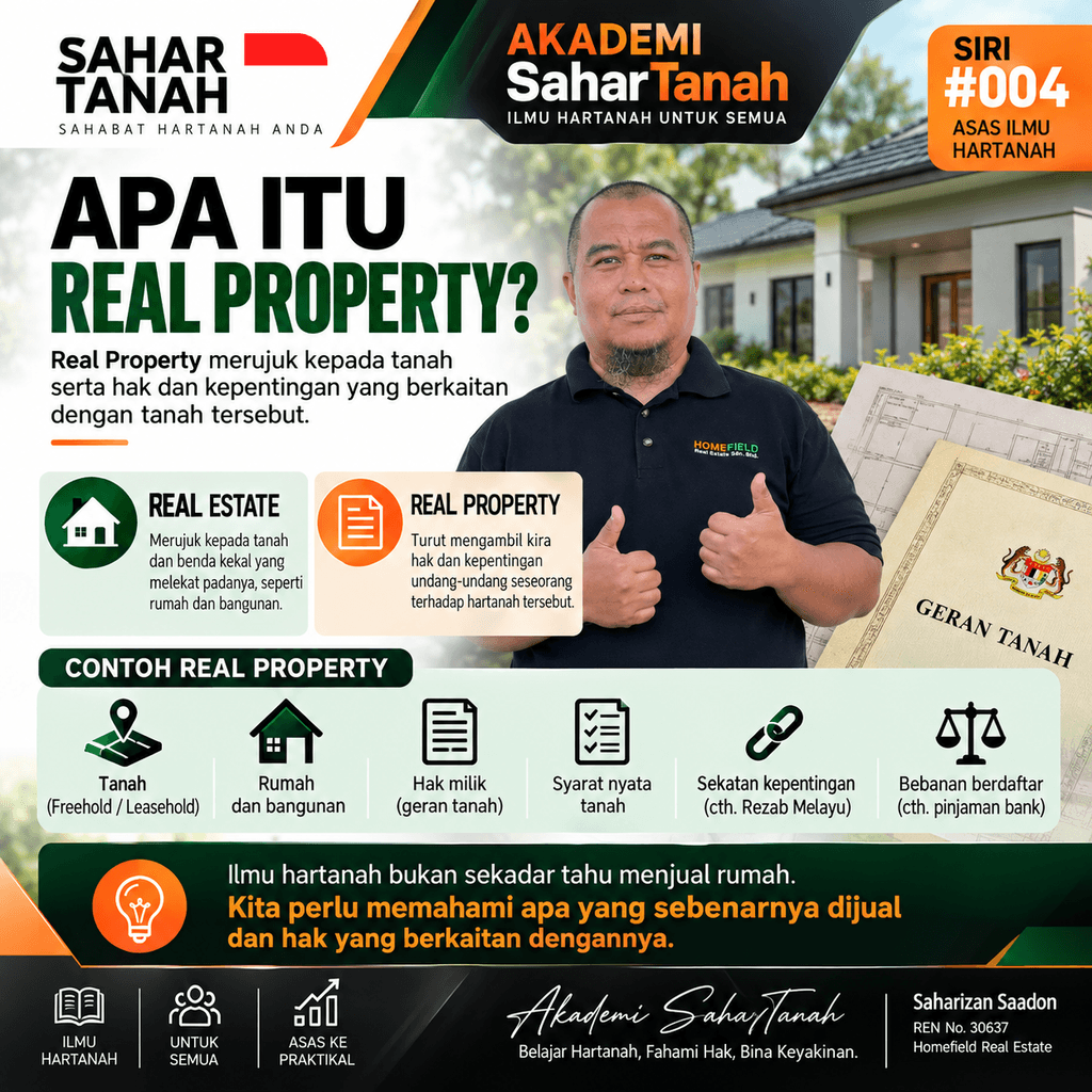 Apa itu Real Property dan perbezaannya dengan Real Estate di Malaysia